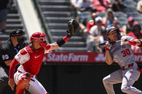 Angels miss chance to move above .500, losing to Nationals Angels miss chance to move above .500, losing to Nationals