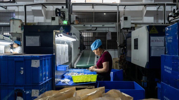 A worker in a toy factory in Shenzhen, China