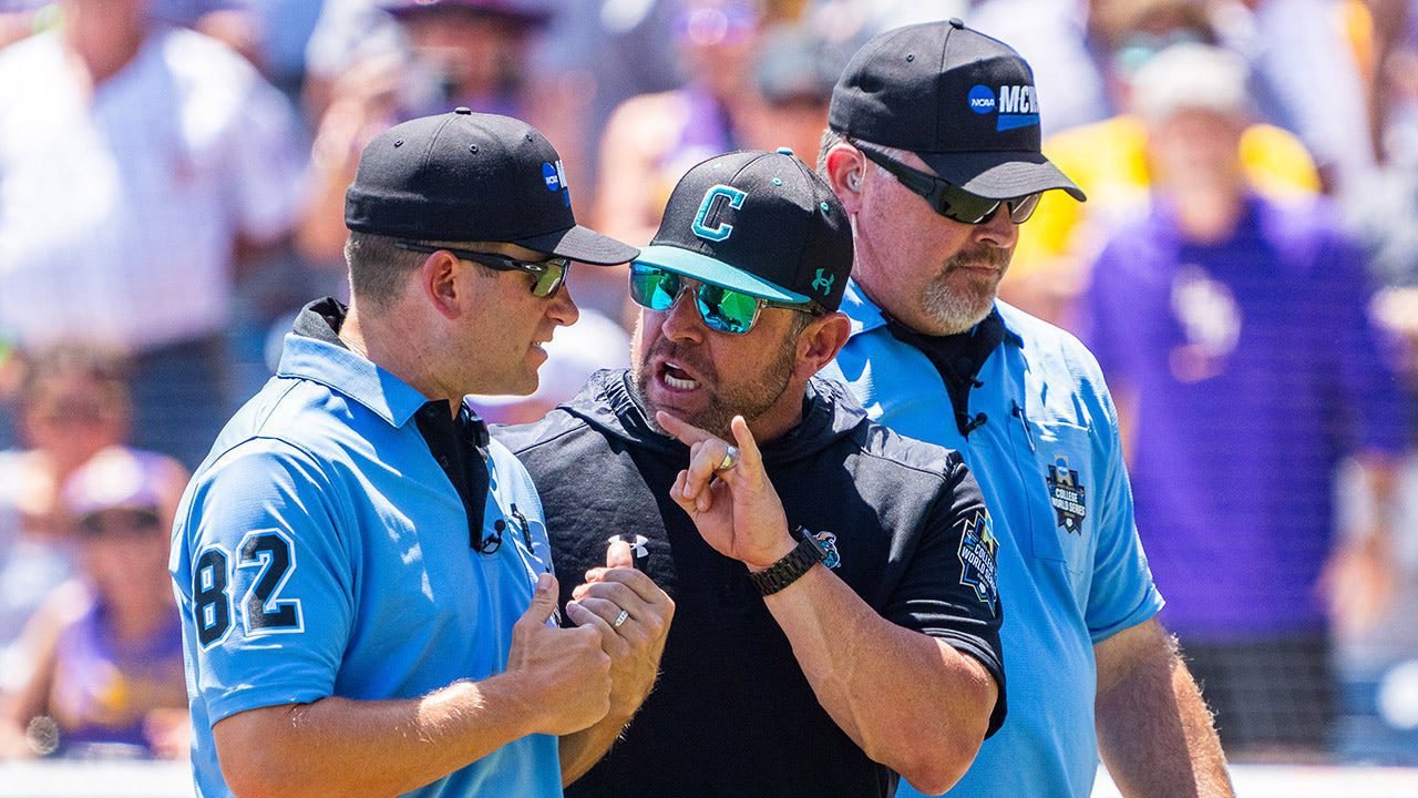 Coastal Carolina coach rips umps after ejection in Men's College World Series