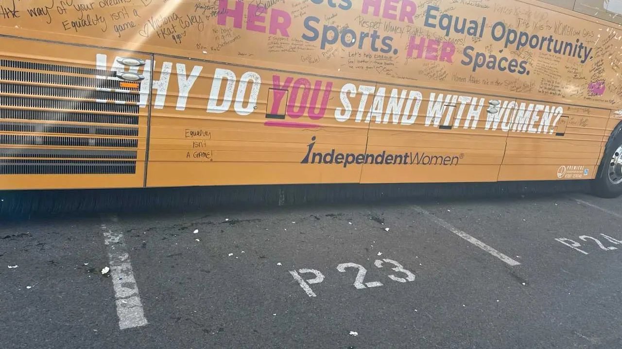 Independent Women's Forum bus allegedly egged at Title IX event in Santa Fe