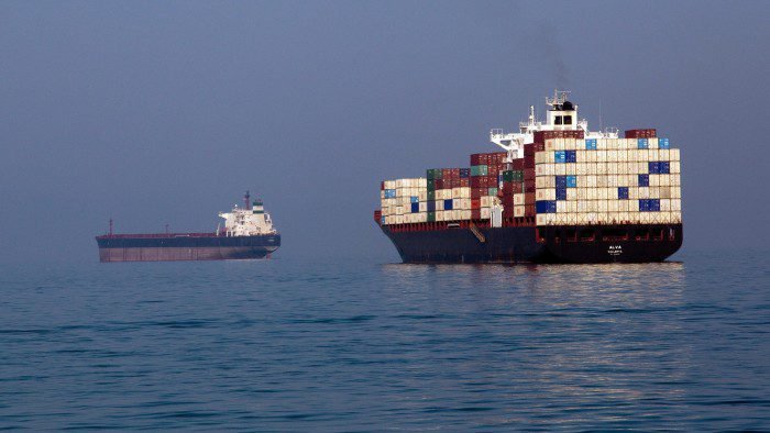 Transport ship on the Strait of Hormuz