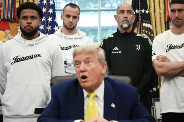 Juventus players and coaches visit Trump at White House. Juventus players and coaches visit Trump at White House.