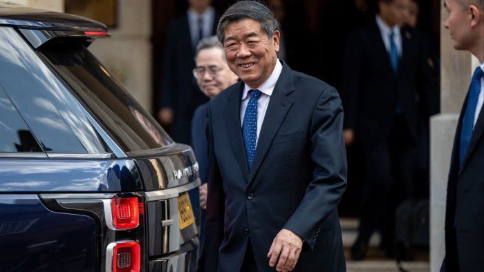 Chinese vice-premier He Lifeng departs following trade talks at Lancaster House in London