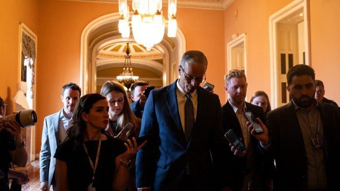 Senate Majority leader John Thune returns to his office from the Senate chamber in Washington on June 30 2025